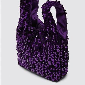 Zara purple glitter purse